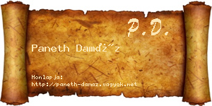 Paneth Damáz névjegykártya